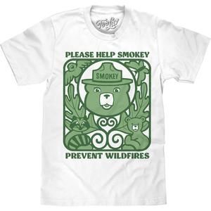Help Prevent Wildfires Smokey Bear Tshirt